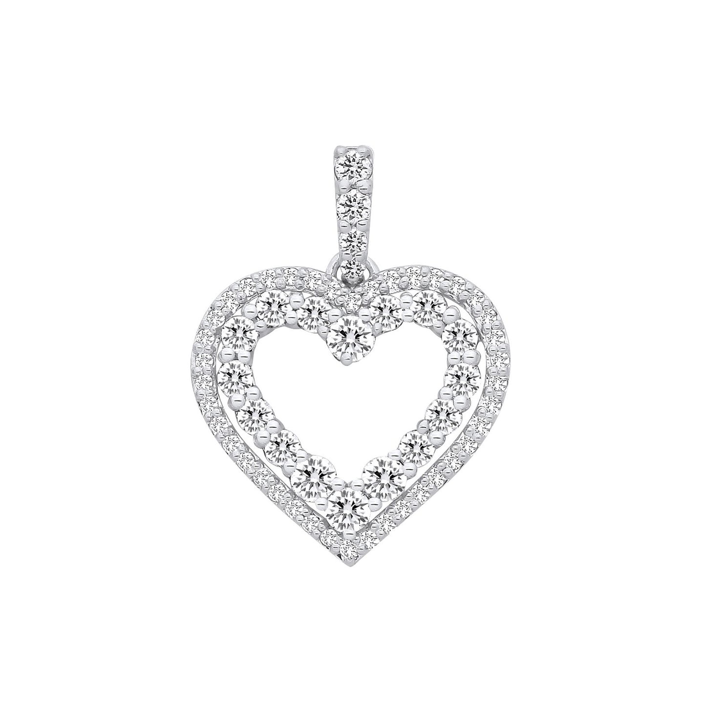 9ct White Gold 0.50ctw Heart Pendant - Fine Necklace - Certified Authentic - Swiss Made – Luxury Jewellery by Imperial