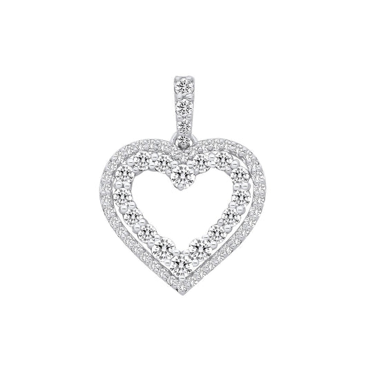9ct White Gold 0.50ctw Heart Pendant - Fine Necklace - Certified Authentic - Swiss Made – Luxury Jewellery by Imperial