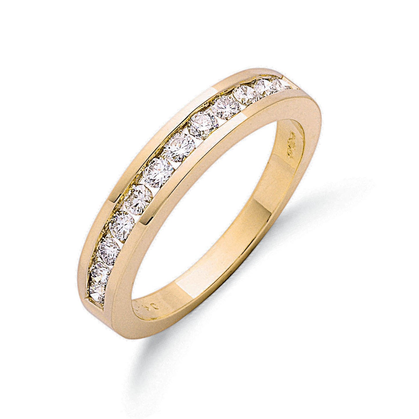 9ct Yellow Gold 0.50ct Diamond Eternity Ring - Fine Ring - Certified Authentic - Swiss Made – Luxury Jewellery by Impe