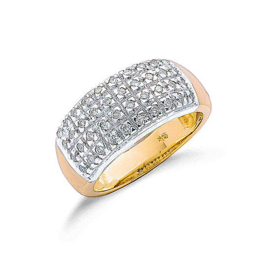 9ct Yellow Gold 0.50ctw Diamond Bombay Ring - Fine Ring - Certified Authentic - Swiss Made – Luxury Jewellery by Imper