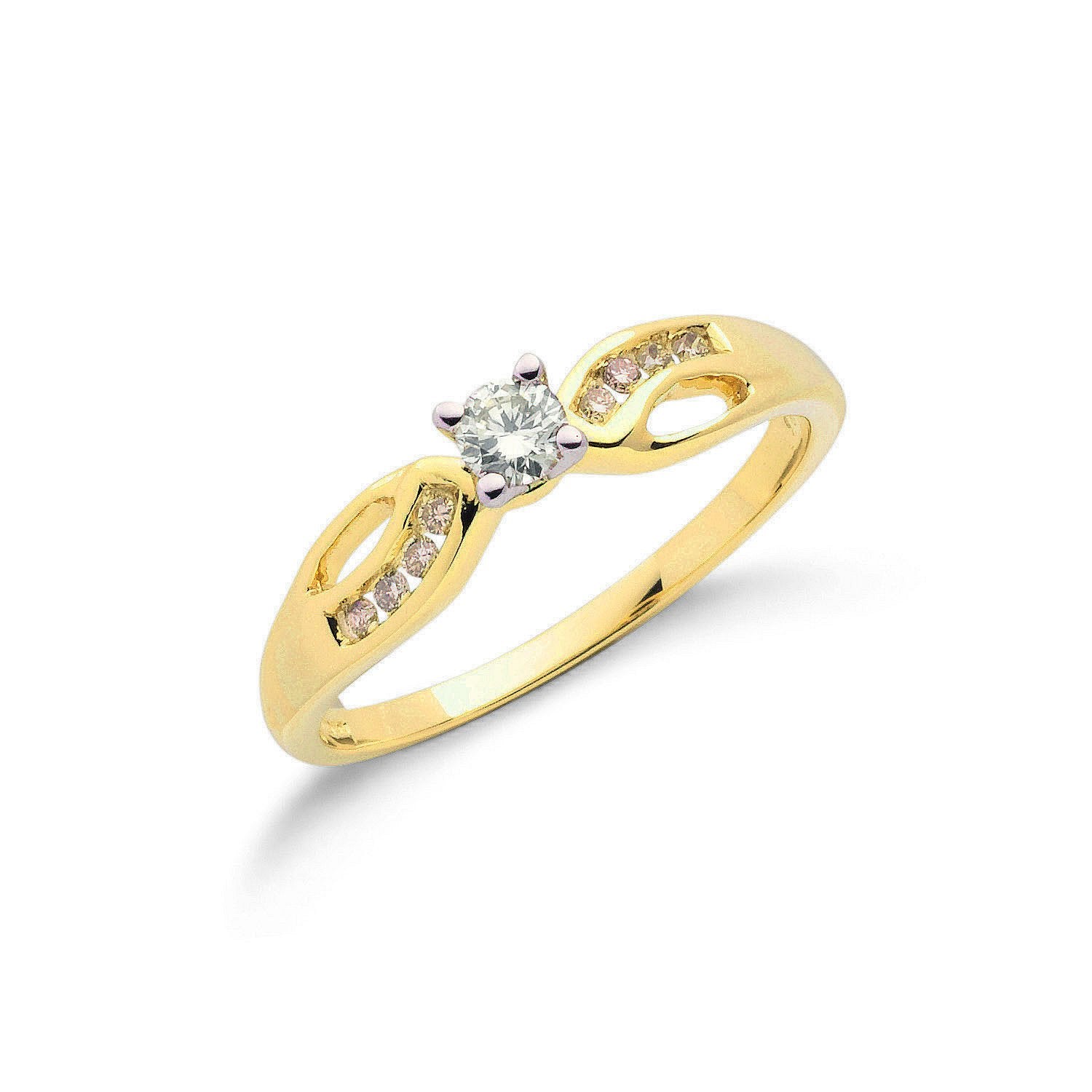 9ct Yellow Gold 0.26ct Diamond Ring - Fine Ring - Certified Authentic - Swiss Made - UK Stock – Luxury Jewellery by Im