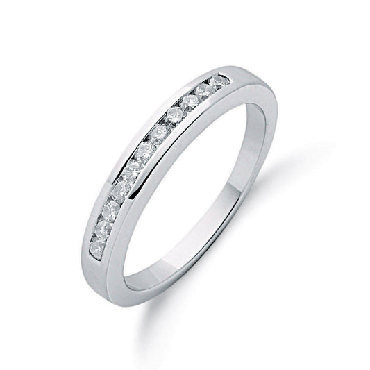 9ct White Gold 0.25ctw Diamond Eternity Ring - Fine Ring - Certified Authentic - Swiss Made – Luxury Jewellery by Impe