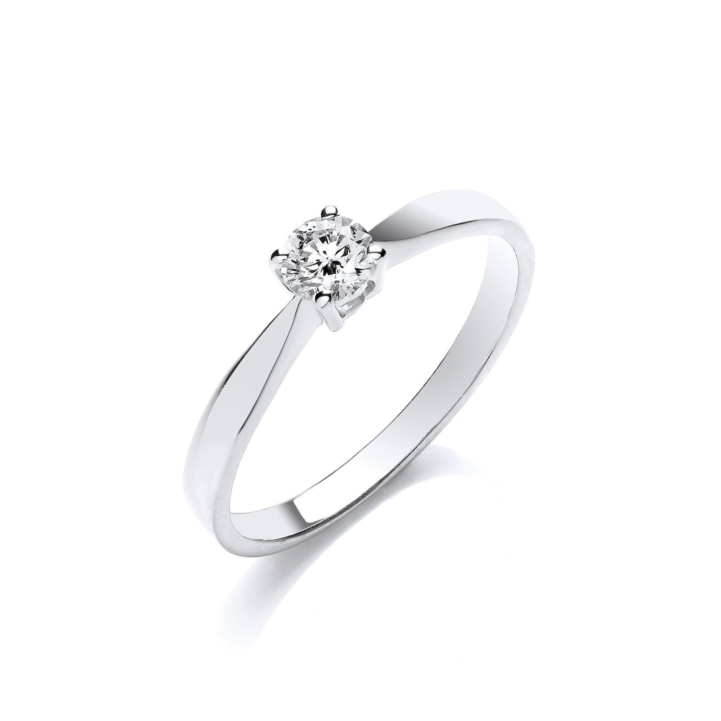 9ct White Gold 0.25ct Diamond Engagement Ring - Fine Ring - Certified Authentic - Swiss Made – Luxury Jewellery by Imp