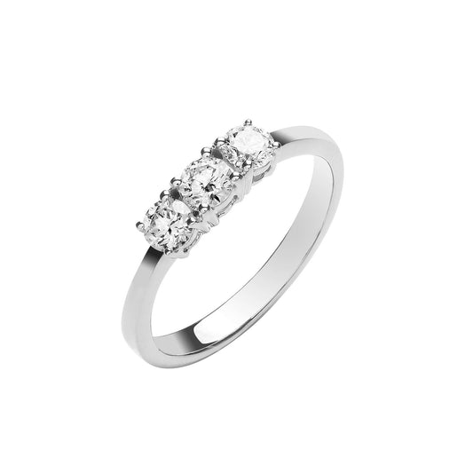 18ct White Gold 0.50ct Diamond Trilogy Ring