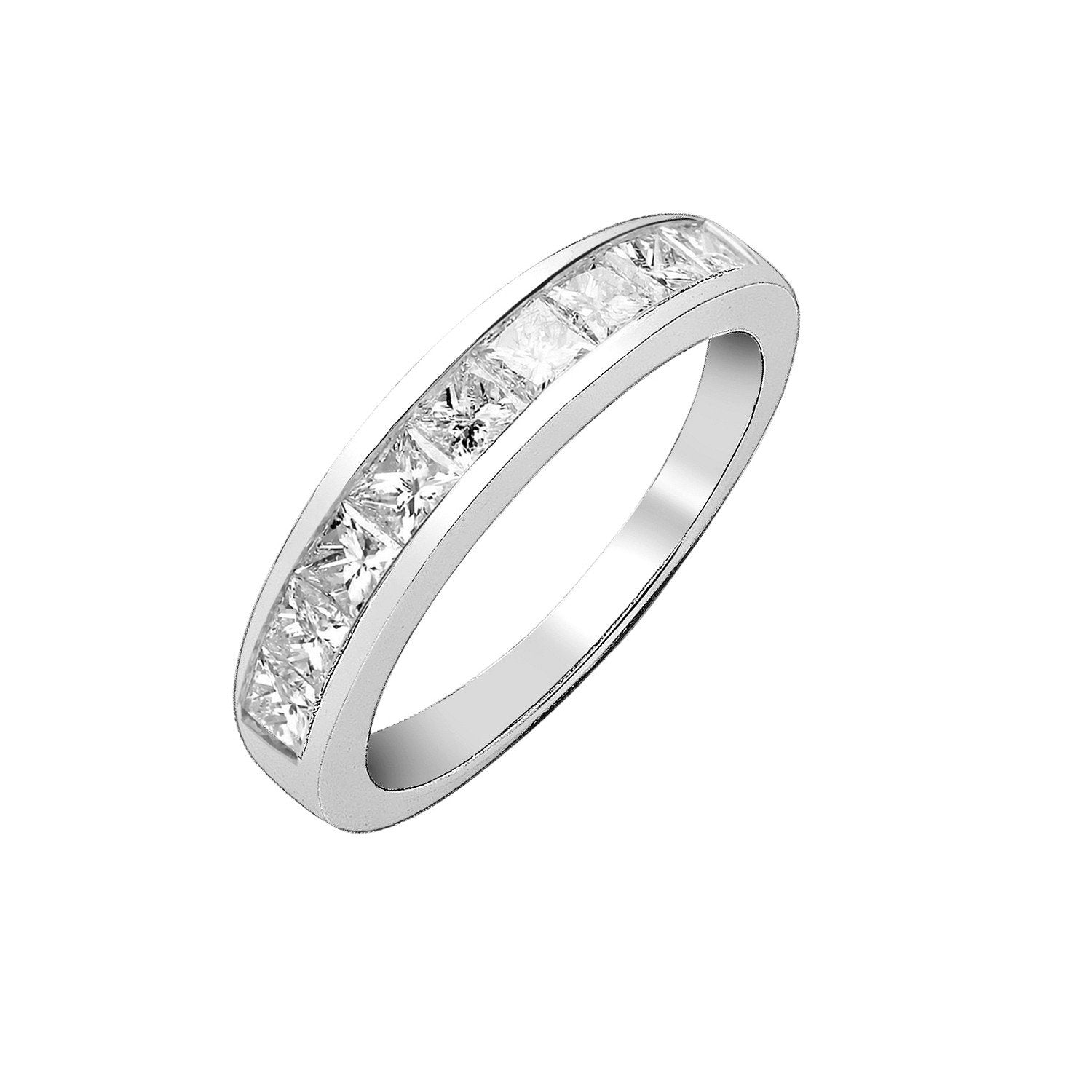 Platinum 1.00ct G/H-vs Princess Cut Eternity Diamond Ring - Fine Ring - Certified Authentic – Luxury Jewellery by Impe