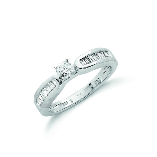 18ct White Gold 0.43ct H-vs Diamond Engagement Ring
