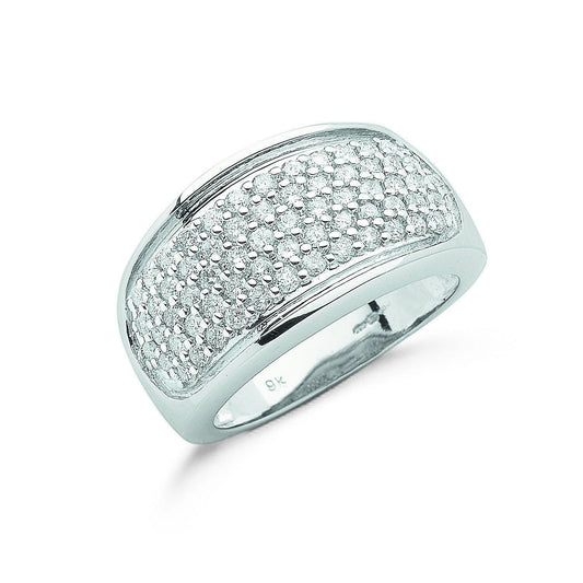 9ct White Gold 1.00ct Diamond Bombay Ring - Fine Ring - Certified Authentic - Swiss Made – Luxury Jewellery by Imperia