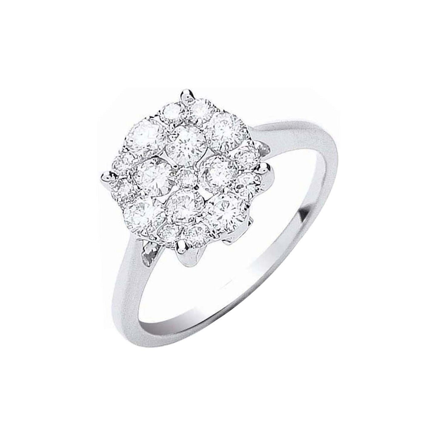 18ct White Gold 0.75ct Cluster Diamond Ring