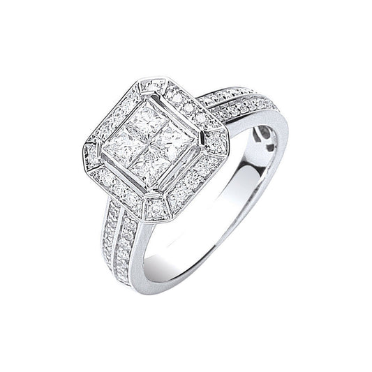 18ct White Gold 1.00ct Diamond Ring