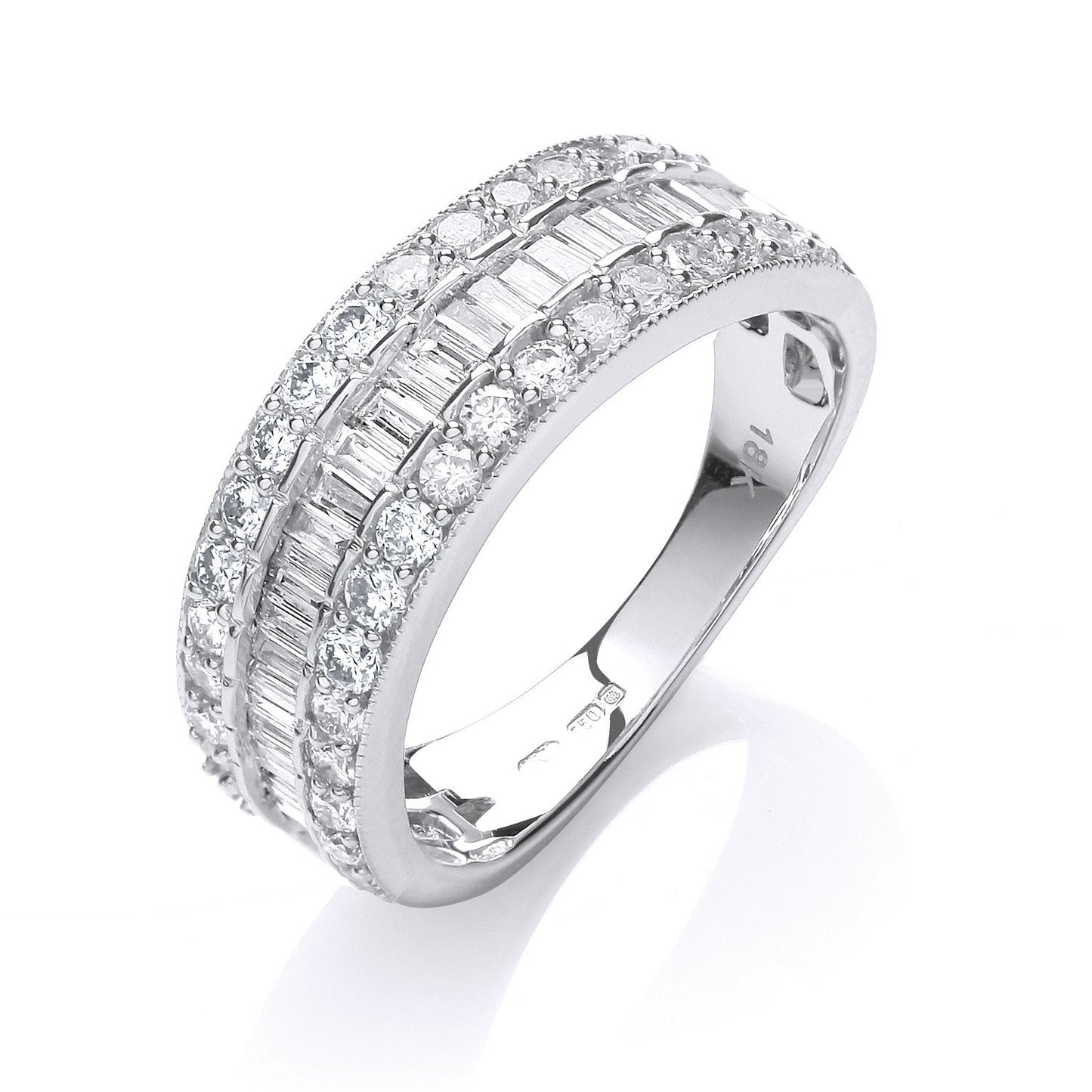 18ct White Gold  D.1.00ctw Diamond Half Eternity Ring