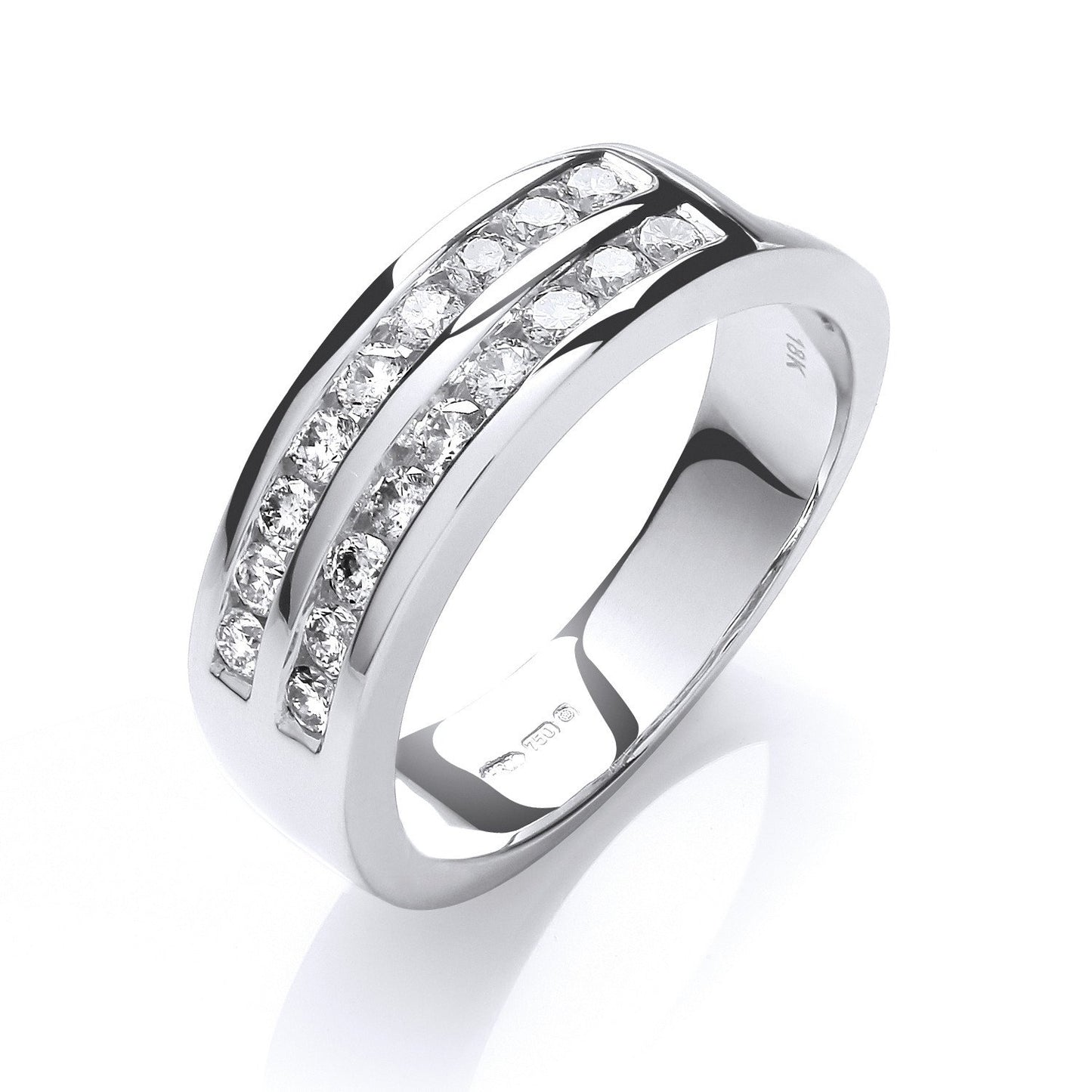 18ct White Gold  D.0.50ctw Diamond Half Eternity Ring