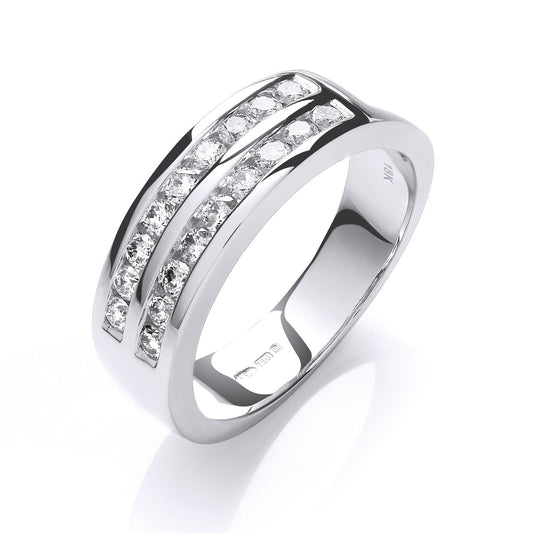 18ct White Gold  D.0.50ctw Diamond Half Eternity Ring