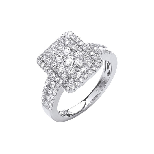 18ct White Gold 1.00ct Diamond Dress Ring