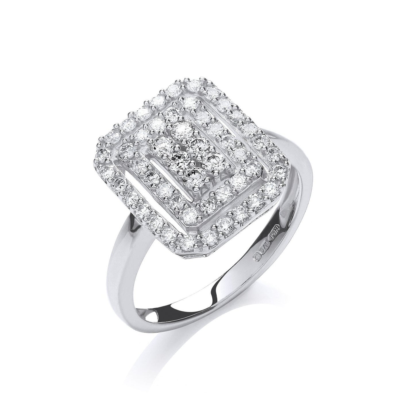 9ct White Gold 0.50ct Diamond Dress Ring - Fine Ring - Certified Authentic - Swiss Made – Luxury Jewellery by Imperial