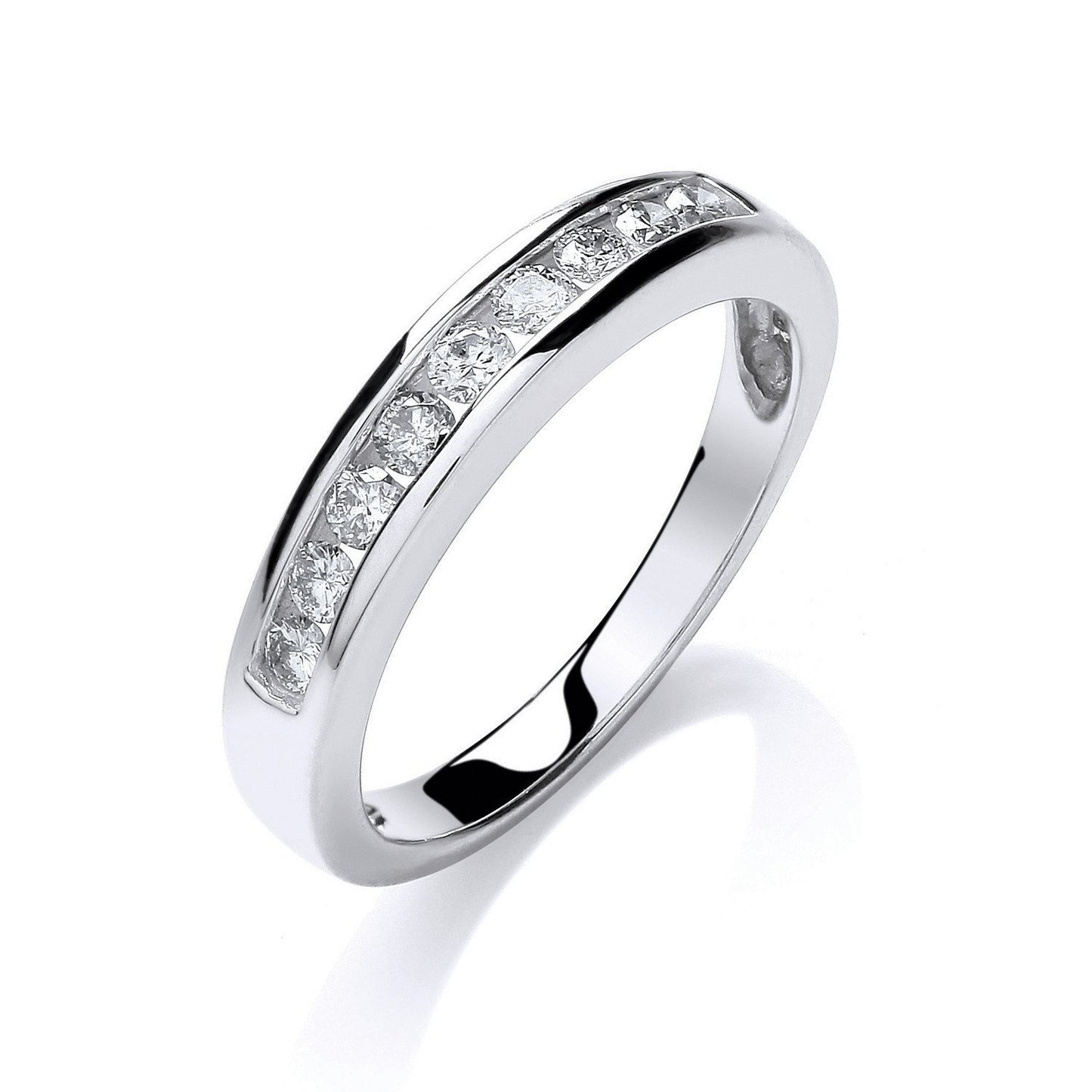 9ct White Gold 0.35ct Diamond Eternity Ring - Fine Ring - Certified Authentic - Swiss Made – Luxury Jewellery by Imper