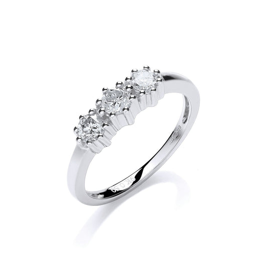 9ct White Gold 0.50ct Diamond Trilogy Ring - Fine Ring - Certified Authentic - Swiss Made – Luxury Jewellery by Imperi