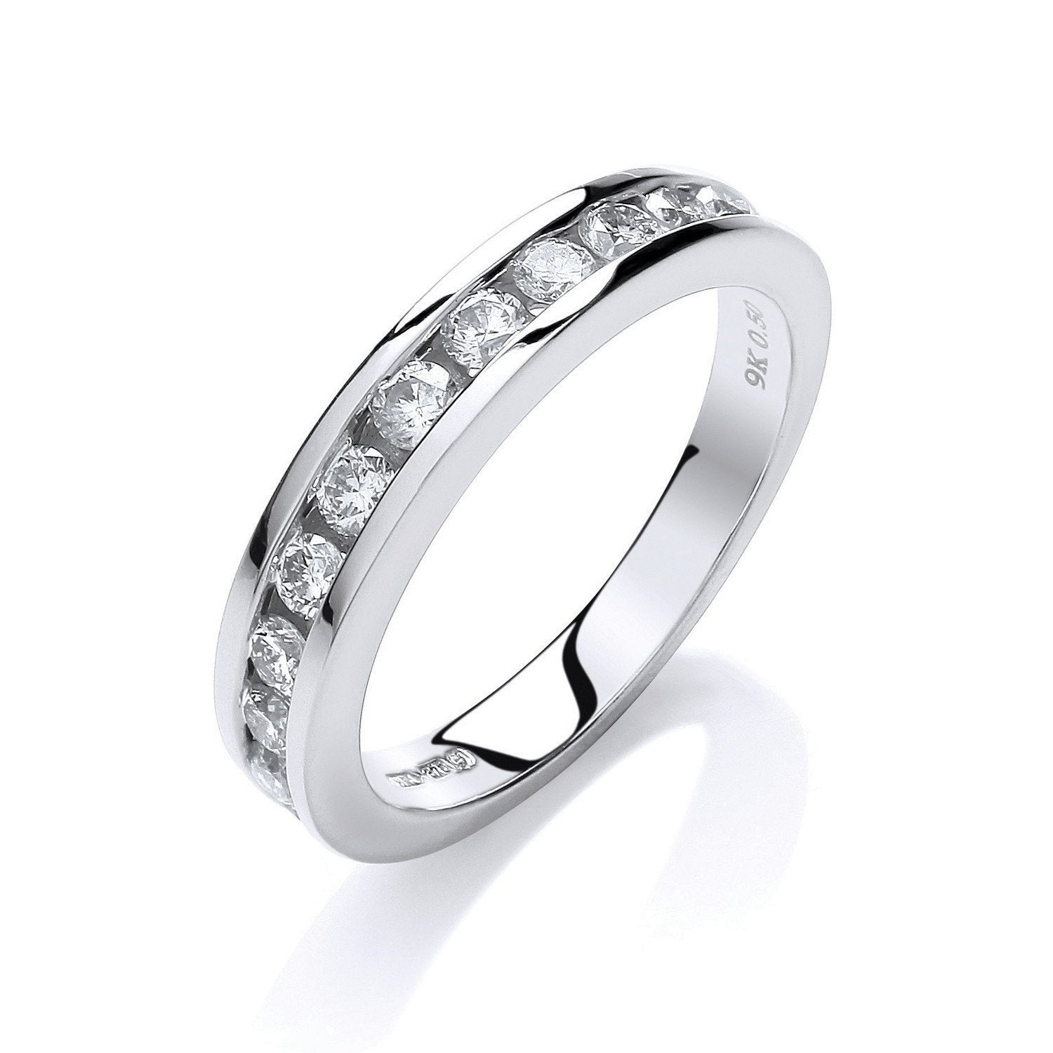 9ct White Gold 0.50ct Diamond Eternity Ring - Fine Ring - Certified Authentic - Swiss Made – Luxury Jewellery by Imper