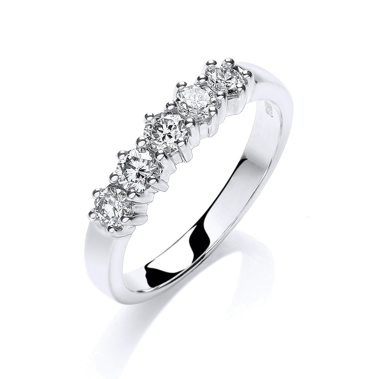 9ct White Gold 0.50ct 5 Stone Diamond Eternity Ring - Fine Ring - Certified Authentic – Luxury Jewellery by Imperial T
