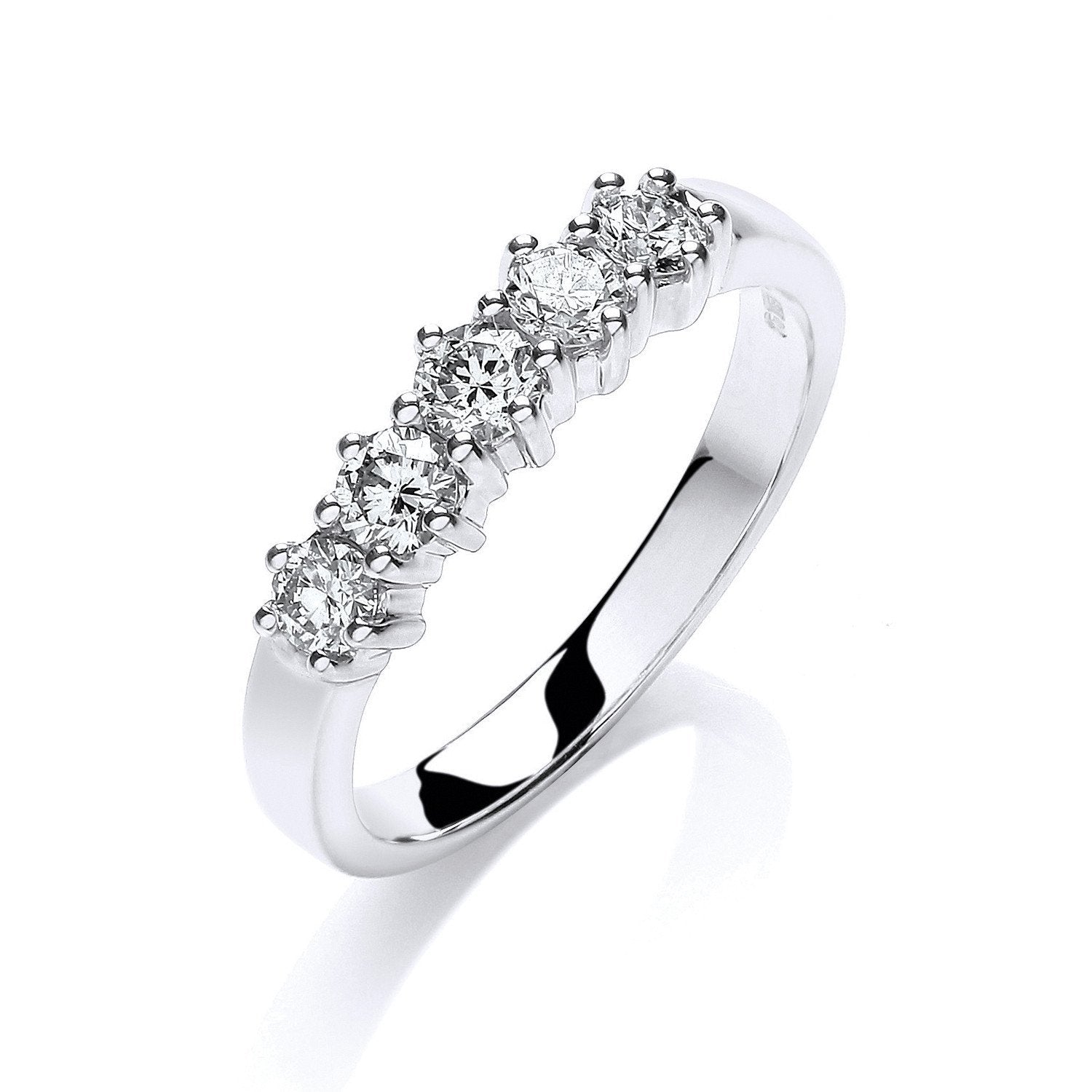 9ct White Gold 0.50ct 5 Stone Diamond Eternity Ring - Fine Ring - Certified Authentic – Luxury Jewellery by Imperial T