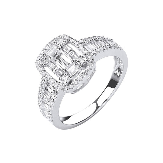 18ct White Gold 1.00ct G-vs Dress Ring