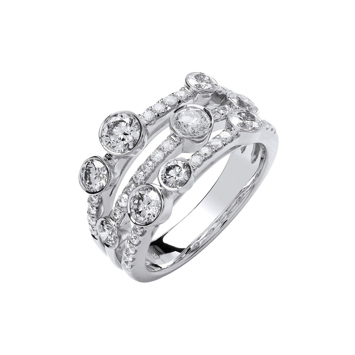 18ct White Gold 1.70ct Gh-si Diamond Dress Ring