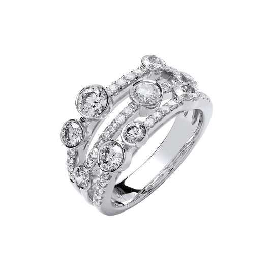 18ct White Gold 1.70ct Gh-si Diamond Dress Ring