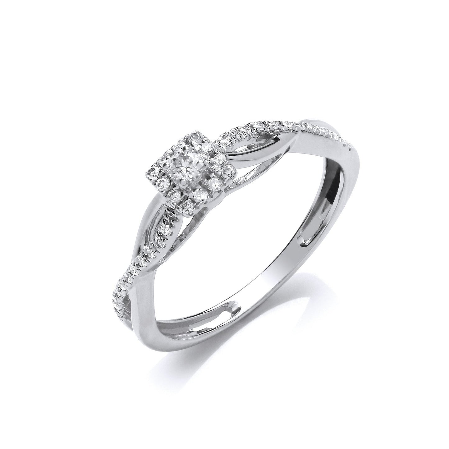 9ct White Gold 0.20ct Diamond Solltaire Style Ring - Fine Ring - Certified Authentic – Luxury Jewellery by Imperial Ti