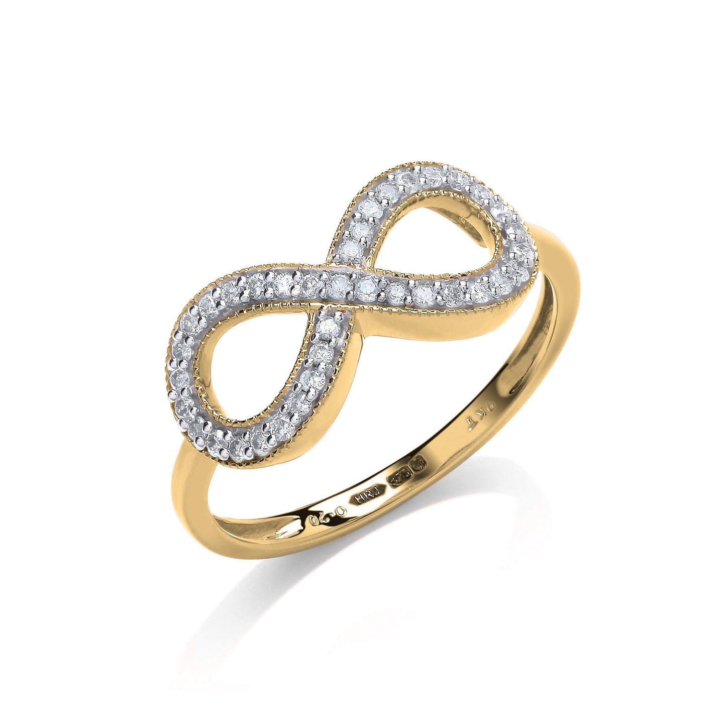 9ct Yellow Gold 0.20ct Diamond Infinity Dress Style Ring - Fine Ring - Certified Authentic – Luxury Jewellery by Imper