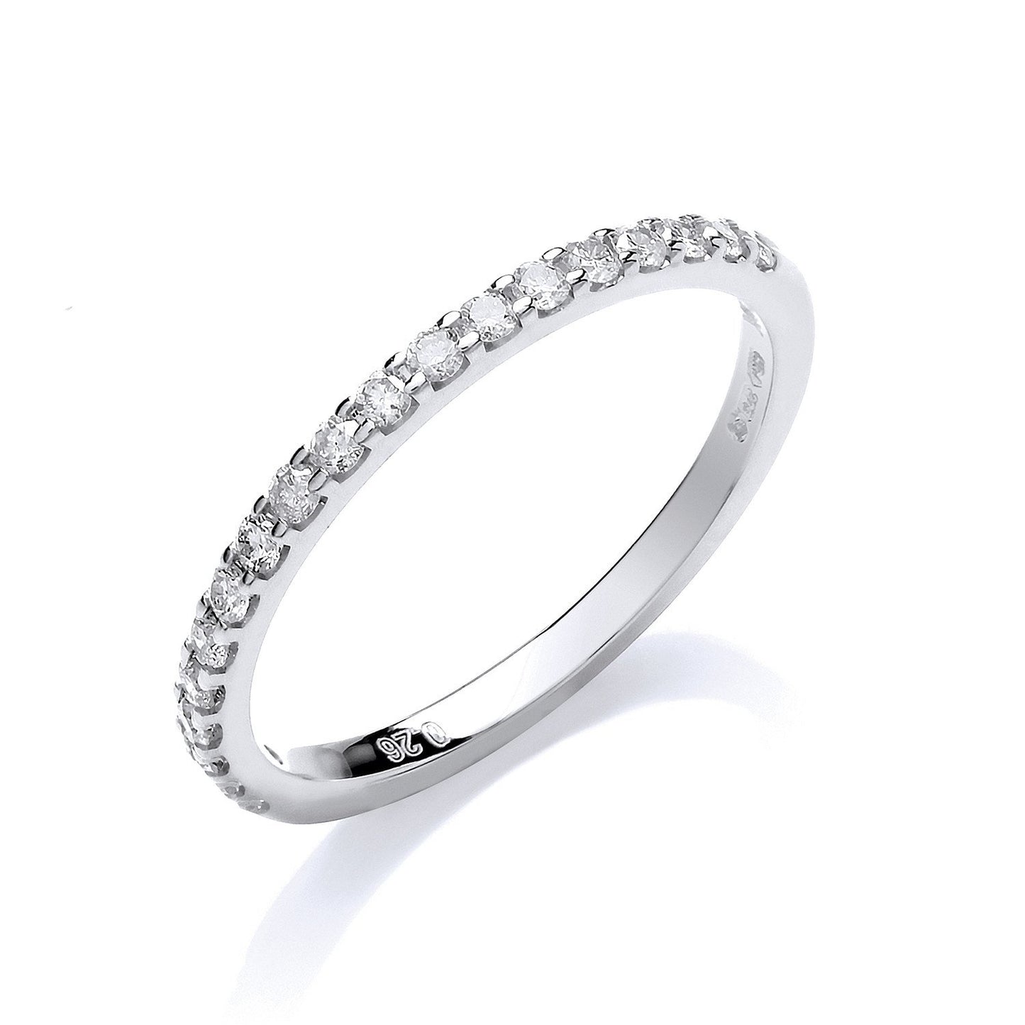 9ct White Gold 0.27ct 50% Set Diamond Half Et Ring - Fine Ring - Certified Authentic – Luxury Jewellery by Imperial Ti