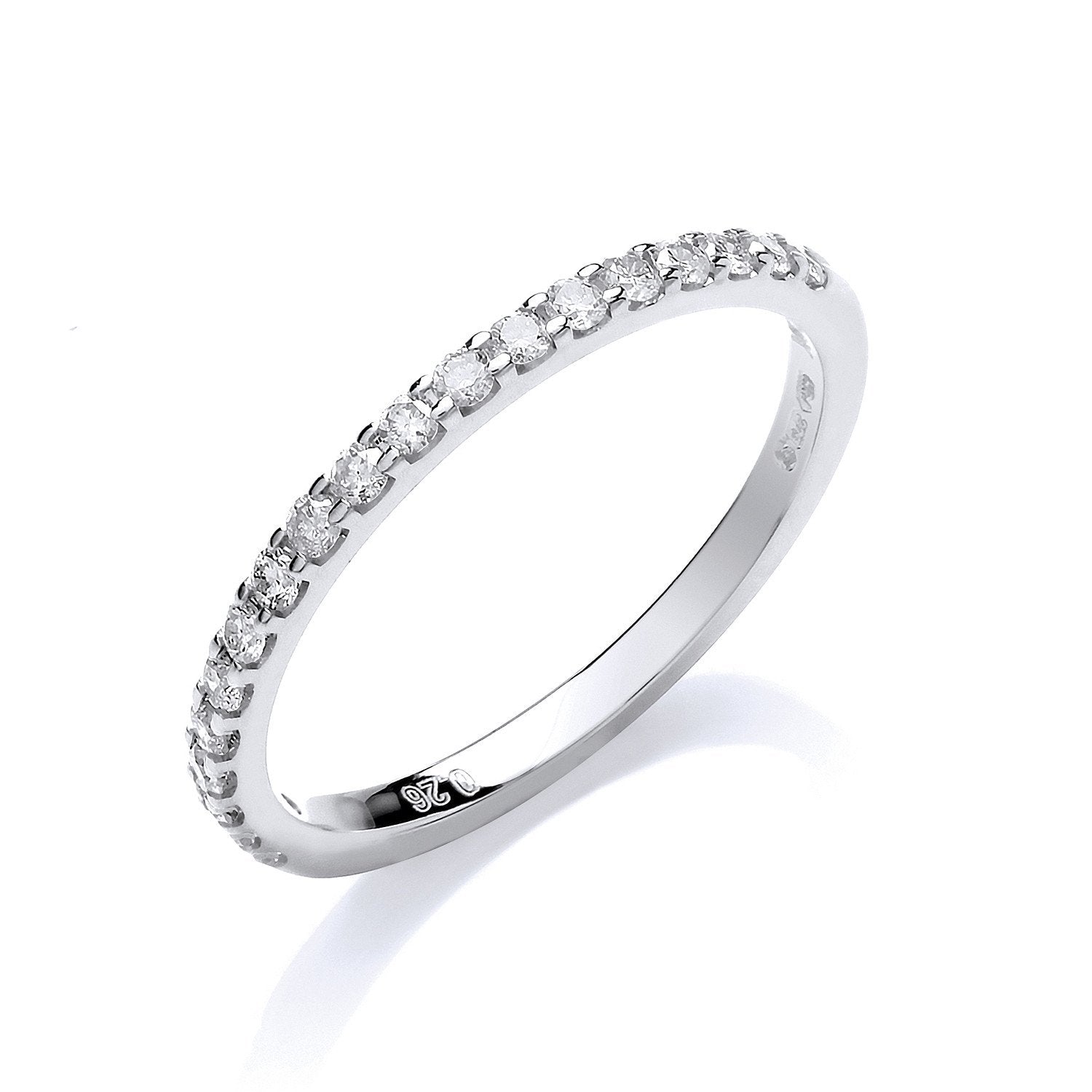 9ct White Gold 0.27ct 50% Set Diamond Half Et Ring - Fine Ring - Certified Authentic – Luxury Jewellery by Imperial Ti