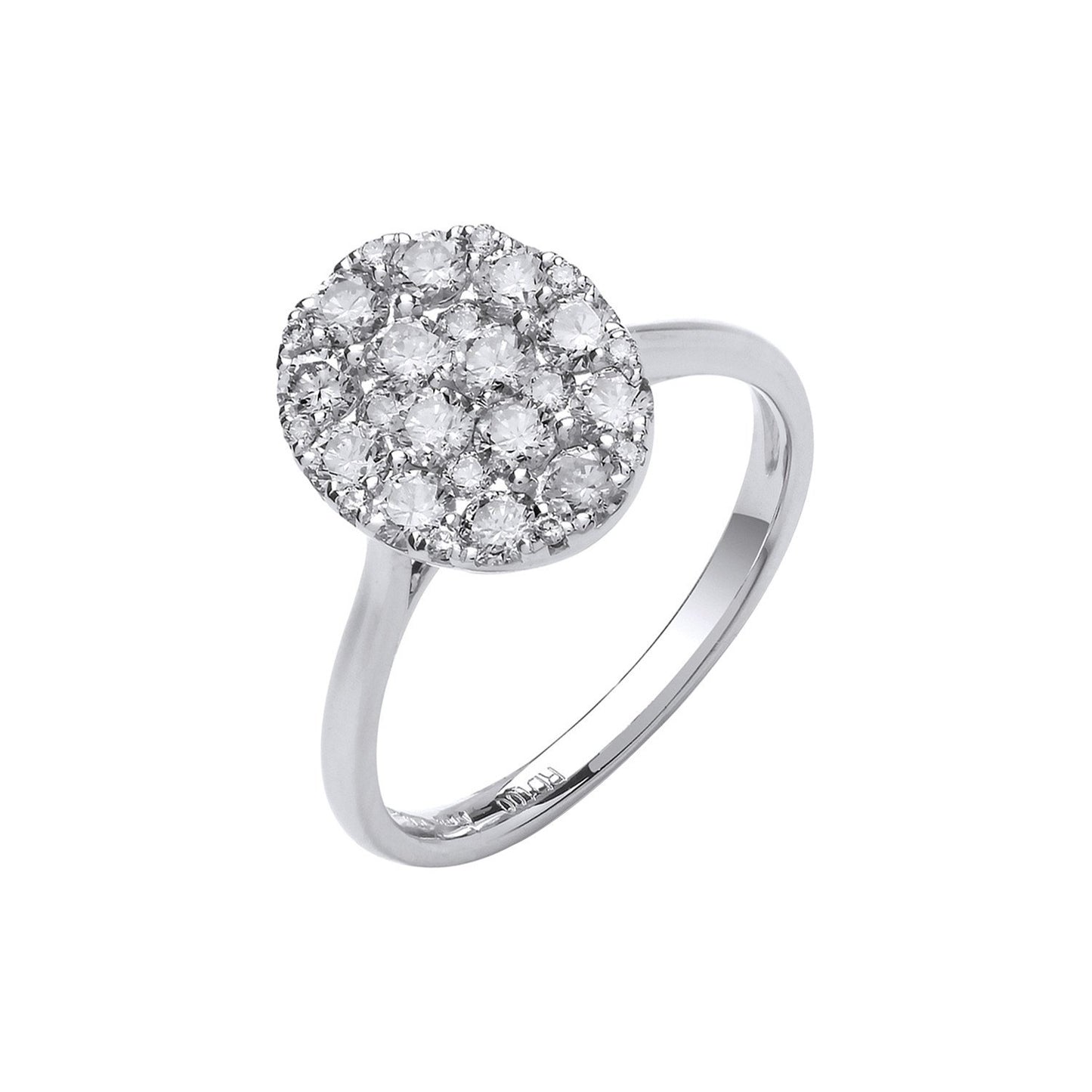 18ct White Gold 1.00ct Oval Dress Ring