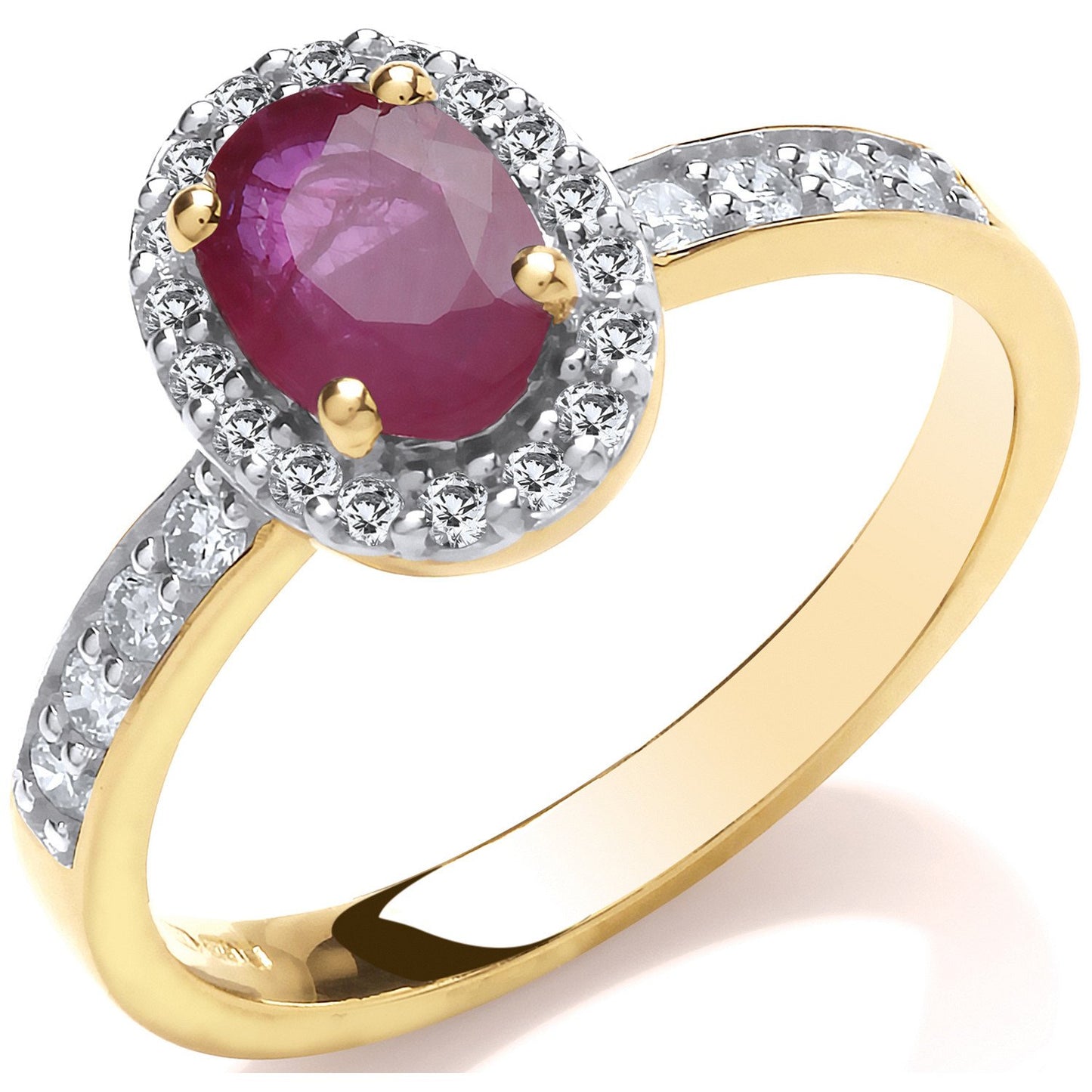 9ct 0.30ct Diamond & Oval Ruby Yellow Gold Ring - luxury watches London - Kensington  jeweller | Imperial Time UK Ltd, Kensington