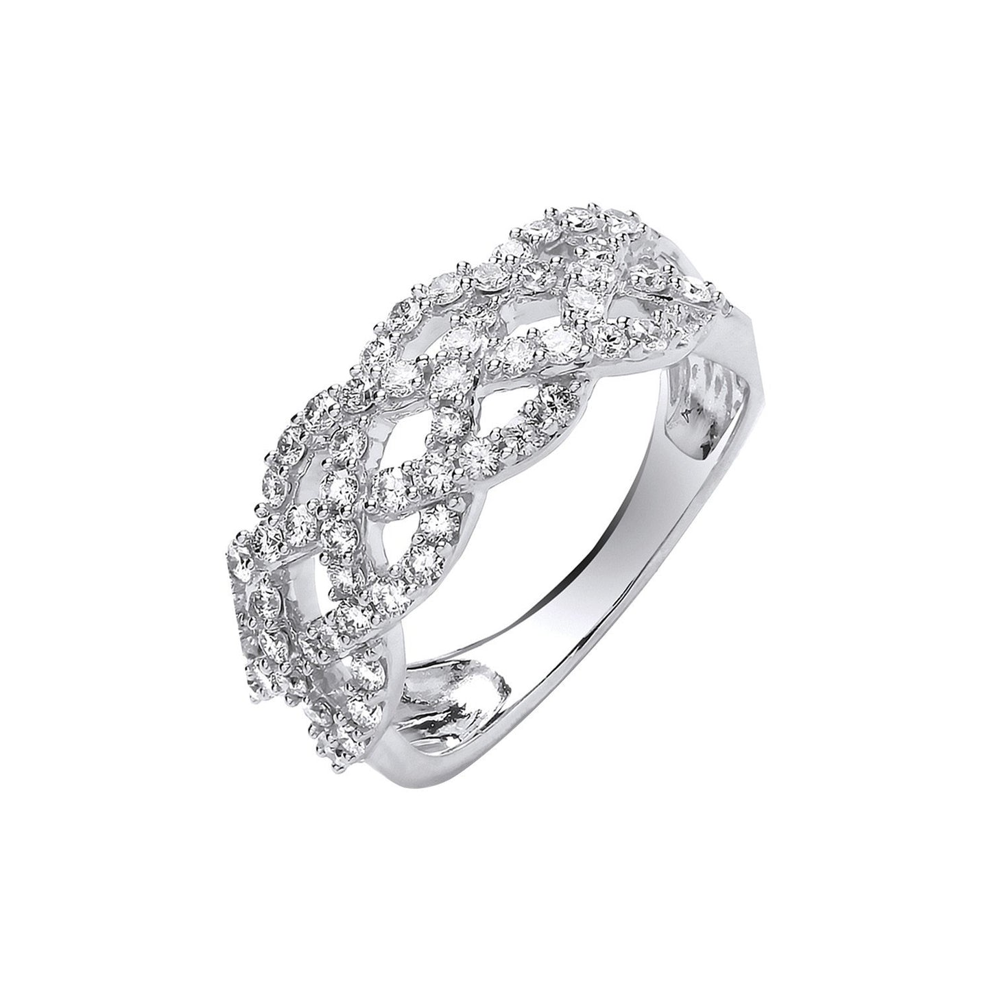 18ct White Gold 0.75ct Weaved Diamond Dress Ring