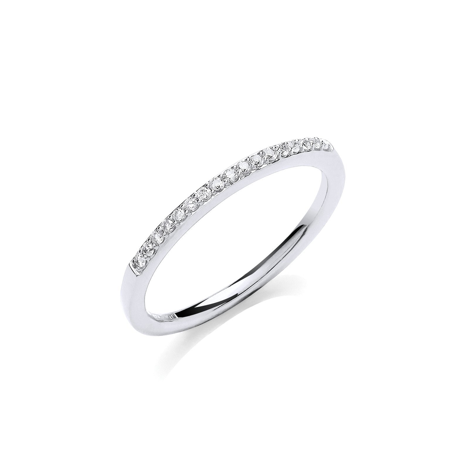 9ct White Gold 0.10ct Eternity Ring - Fine Ring - Certified Authentic - Swiss Made - UK Stock – Luxury Jewellery by Im