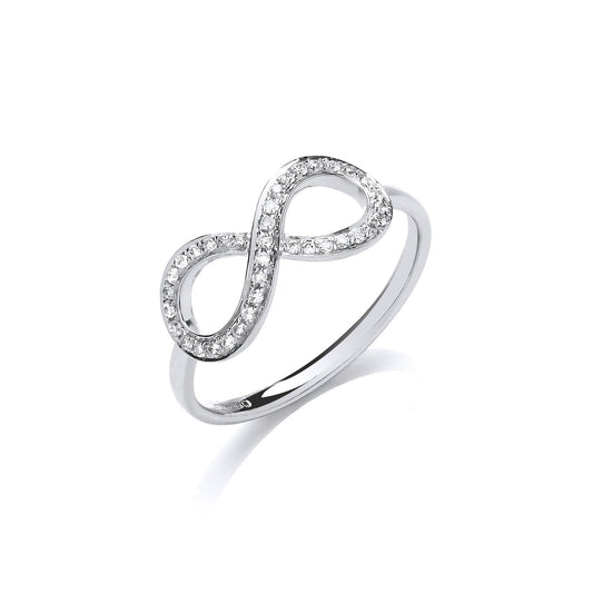9ct White Gold 0.13ct Infinity Dress Ring - Fine Ring - Certified Authentic - Swiss Made – Luxury Jewellery by Imperia