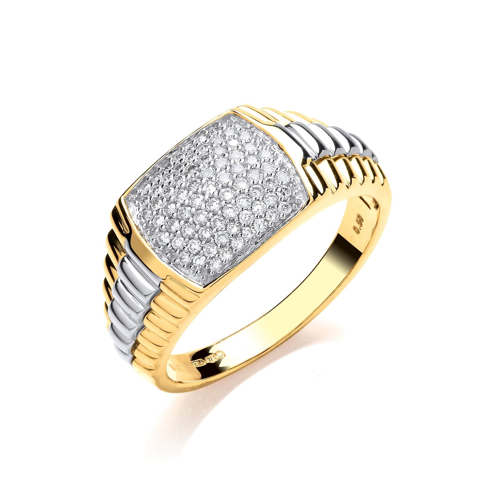 9ct Yellow Gold 0.50ct Fancy Link Gents Diamond Ring - Fine Ring - Certified Authentic – Luxury Jewellery by Imperial