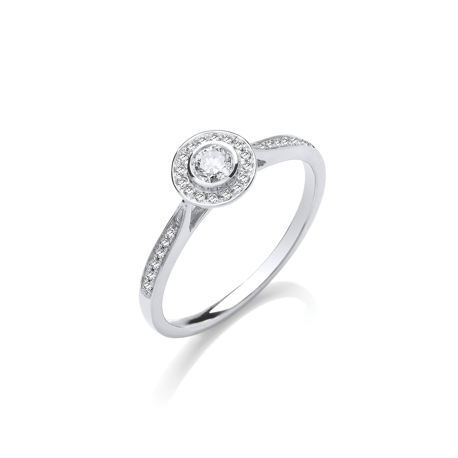 9ct White Gold 0.25ct Diamond Ring - Fine Ring - Certified Authentic - Swiss Made - UK Stock – Luxury Jewellery by Imp