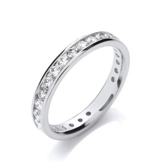 18ct White Gold Channel Set Full Eternity 1.00ctw Diamond Ring