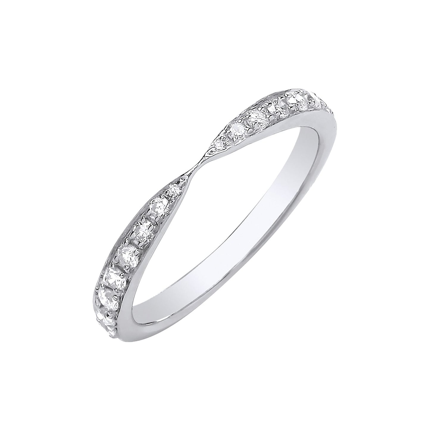 9ct White Gold 0.25ct Diamond Pinched Eternity Ring - Fine Ring - Certified Authentic – Luxury Jewellery by Imperial T