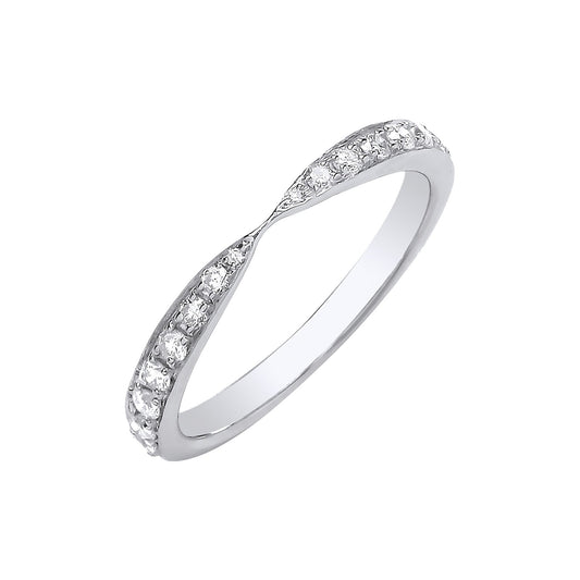 9ct White Gold 0.25ct Diamond Pinched Eternity Ring - Fine Ring - Certified Authentic – Luxury Jewellery by Imperial T