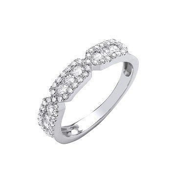 9ct White Gold 0.50ct Eternity Ring - Fine Ring - Certified Authentic - Swiss Made - UK Stock – Luxury Jewellery by Im