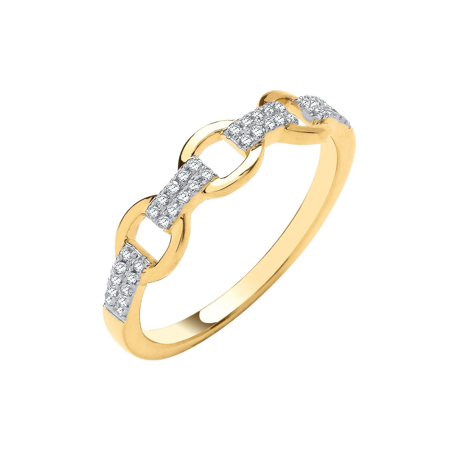 9ct Yellow Gold 0.10ctw Diamond Ring - Fine Ring - Certified Authentic - Swiss Made – Luxury Jewellery by Imperial Tim