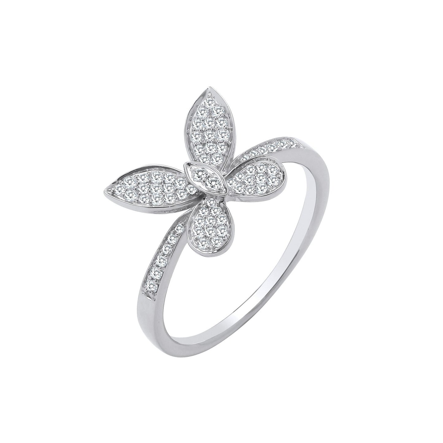 9ct White Gold 0.27ct Butterfly Ring - Fine Ring - Certified Authentic - Swiss Made – Luxury Jewellery by Imperial Tim