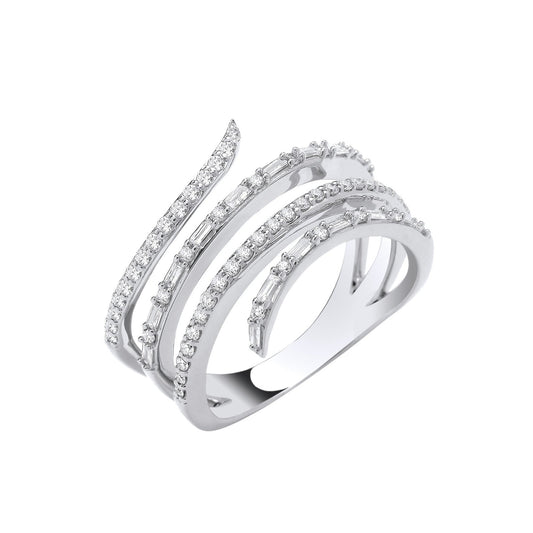 9ct White Gold 0.50ctw Snake Ring - Fine Ring - Certified Authentic - Swiss Made - UK Stock – Luxury Jewellery by Impe