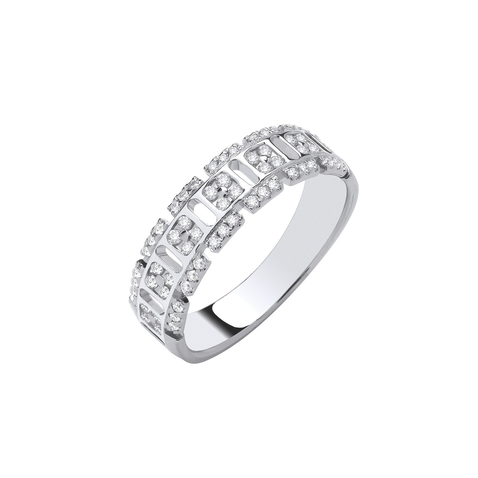 9ct White Gold 0.33ctw Dress Ring - Fine Ring - Certified Authentic - Swiss Made - UK Stock – Luxury Jewellery by Impe