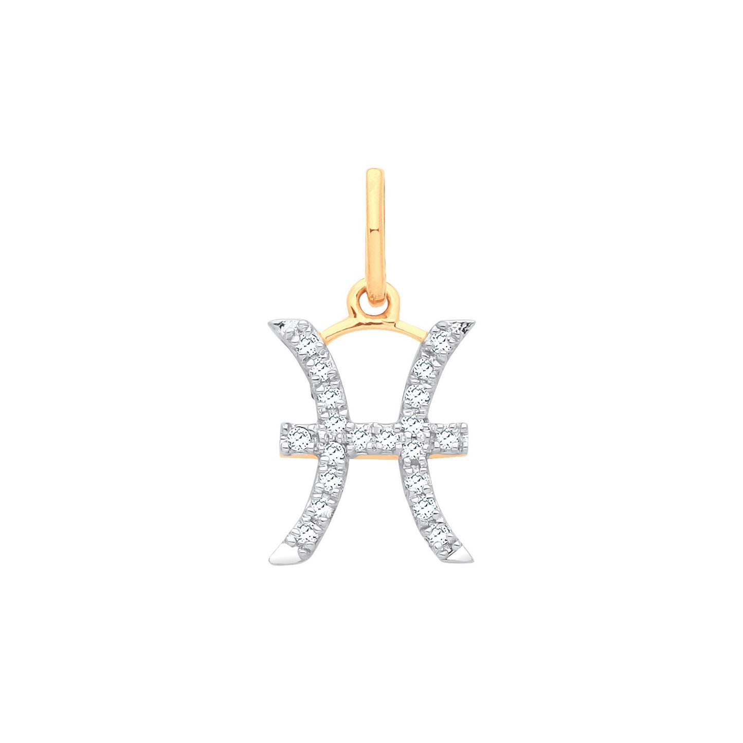 9ct Yellow Gold Pisces Zodiac 0.10ct Pendant - Fine Necklace - Certified Authentic - Swiss Ma – Luxury Jewellery by Im