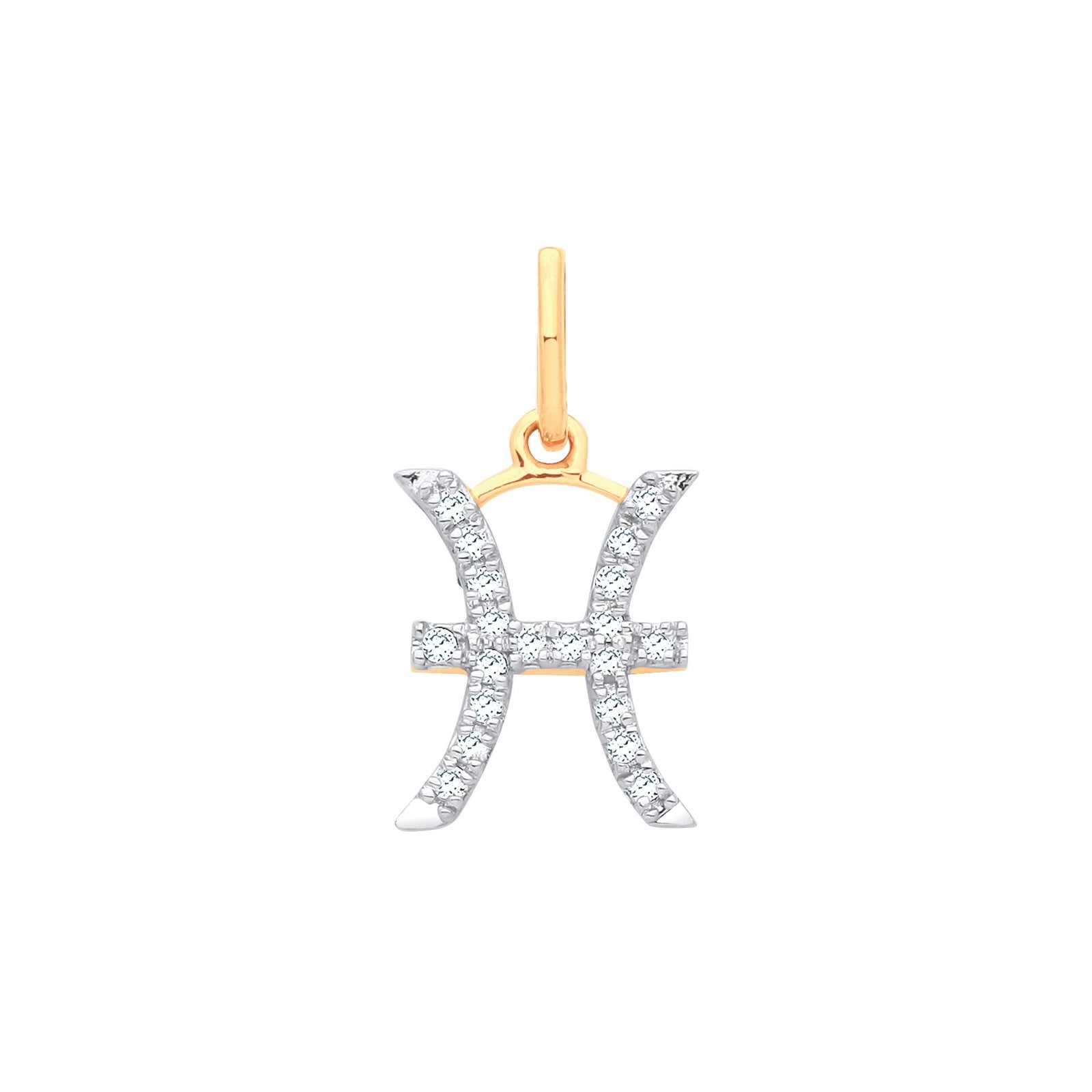 9ct Yellow Gold Pisces Zodiac 0.10ct Pendant - Fine Necklace - Certified Authentic - Swiss Ma – Luxury Jewellery by Im