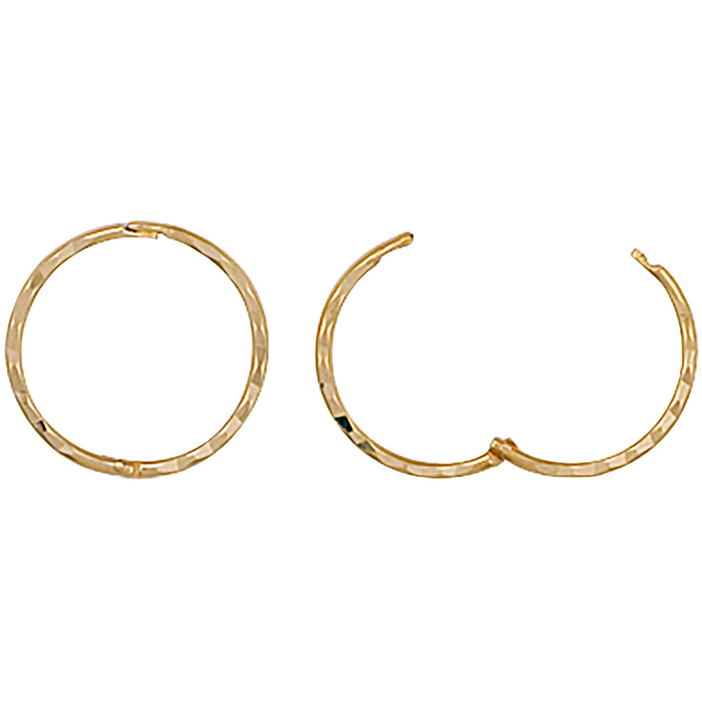 9ct Yellow Gold 12mm D/C Hinged Sleepers – product view