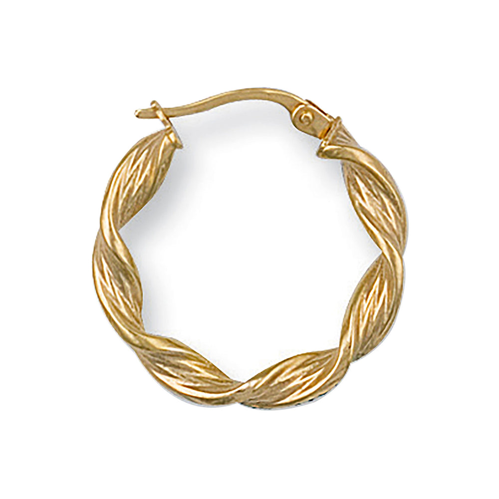 Yellow Gold 22mm Twisted Hoop Earrings