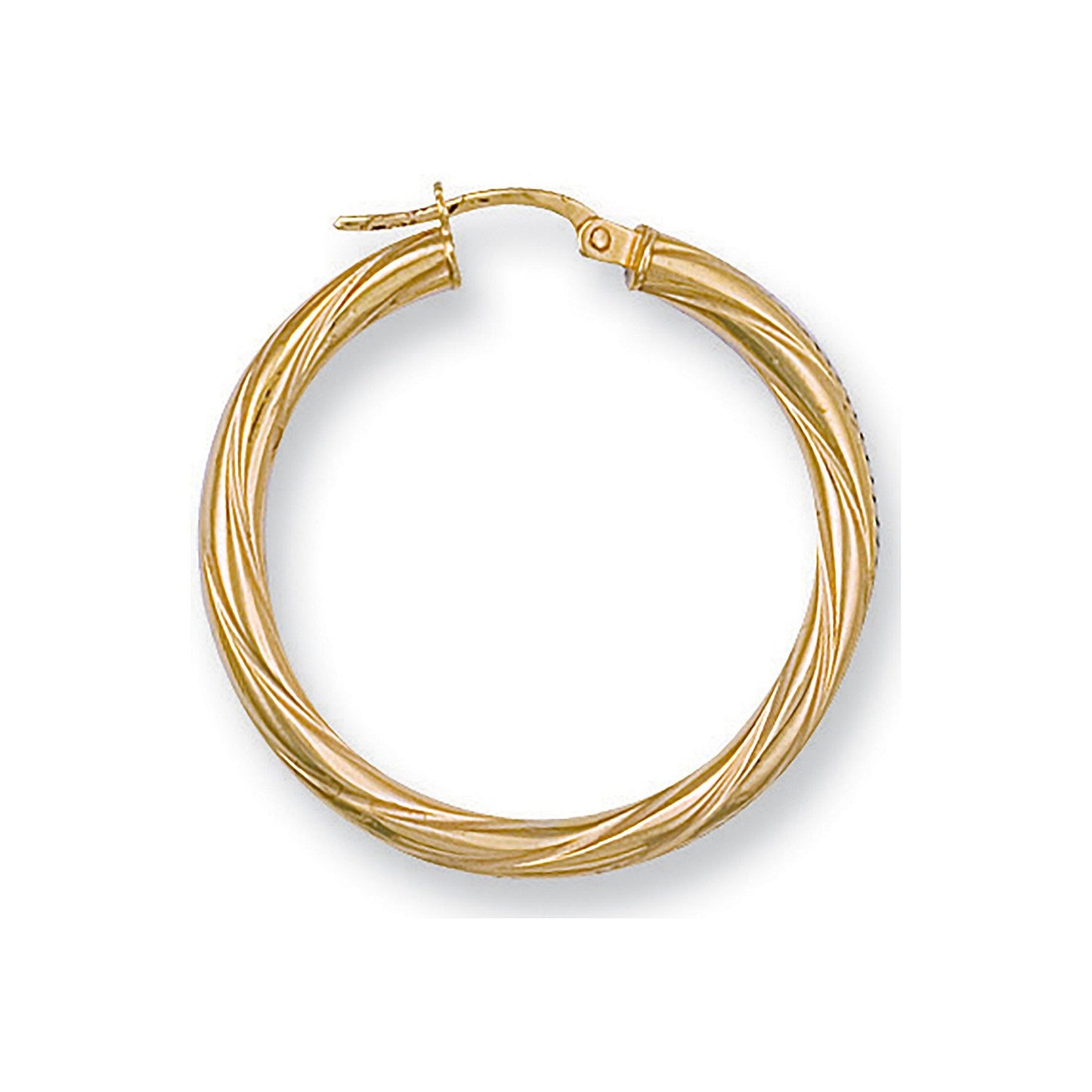Yellow Gold 31mm Twisted Hoop Earrings